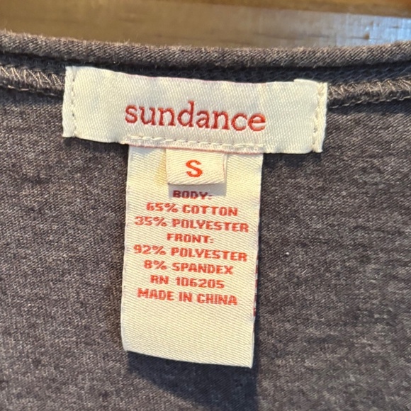 Sundance Dulcet Tones Ruched Tee in Blue and Gray Small - Picture 4 of 6